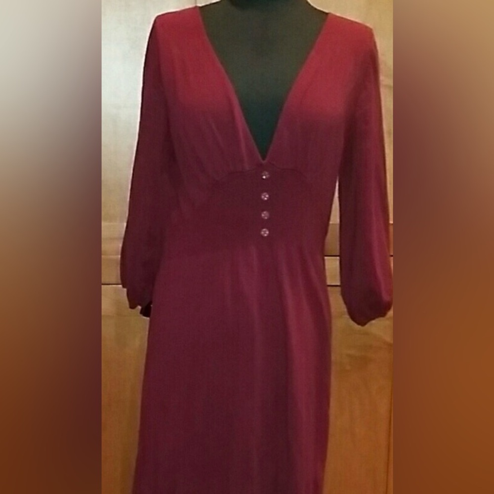 Liz Lange Maroon Long Sleeve Dress